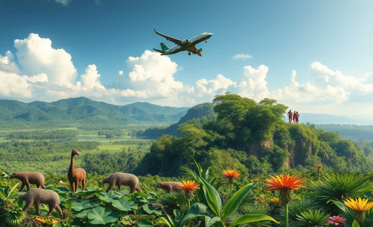 Imagem representativa do ecoturismo no Pantanal e Amazônia, destacando a beleza natural e a biodiversidade.
