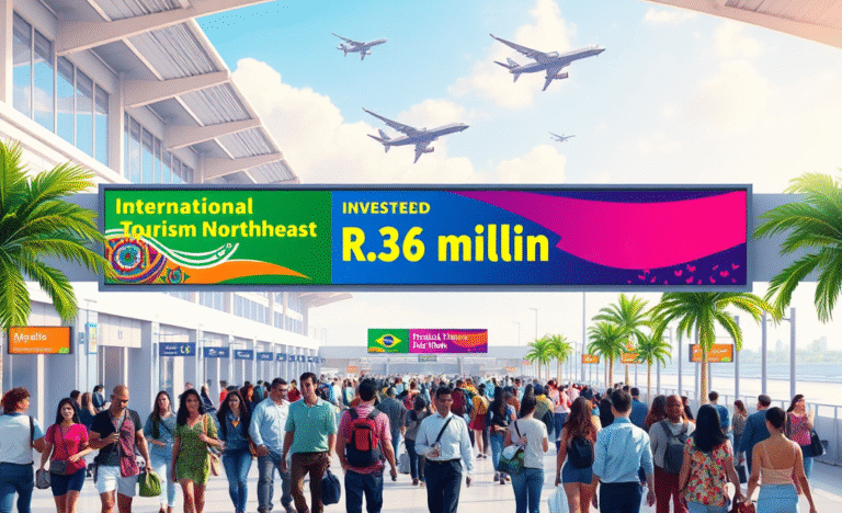 Imagem representativa do investimento do Governo Brasileiro em voos internacionais para o Nordeste.